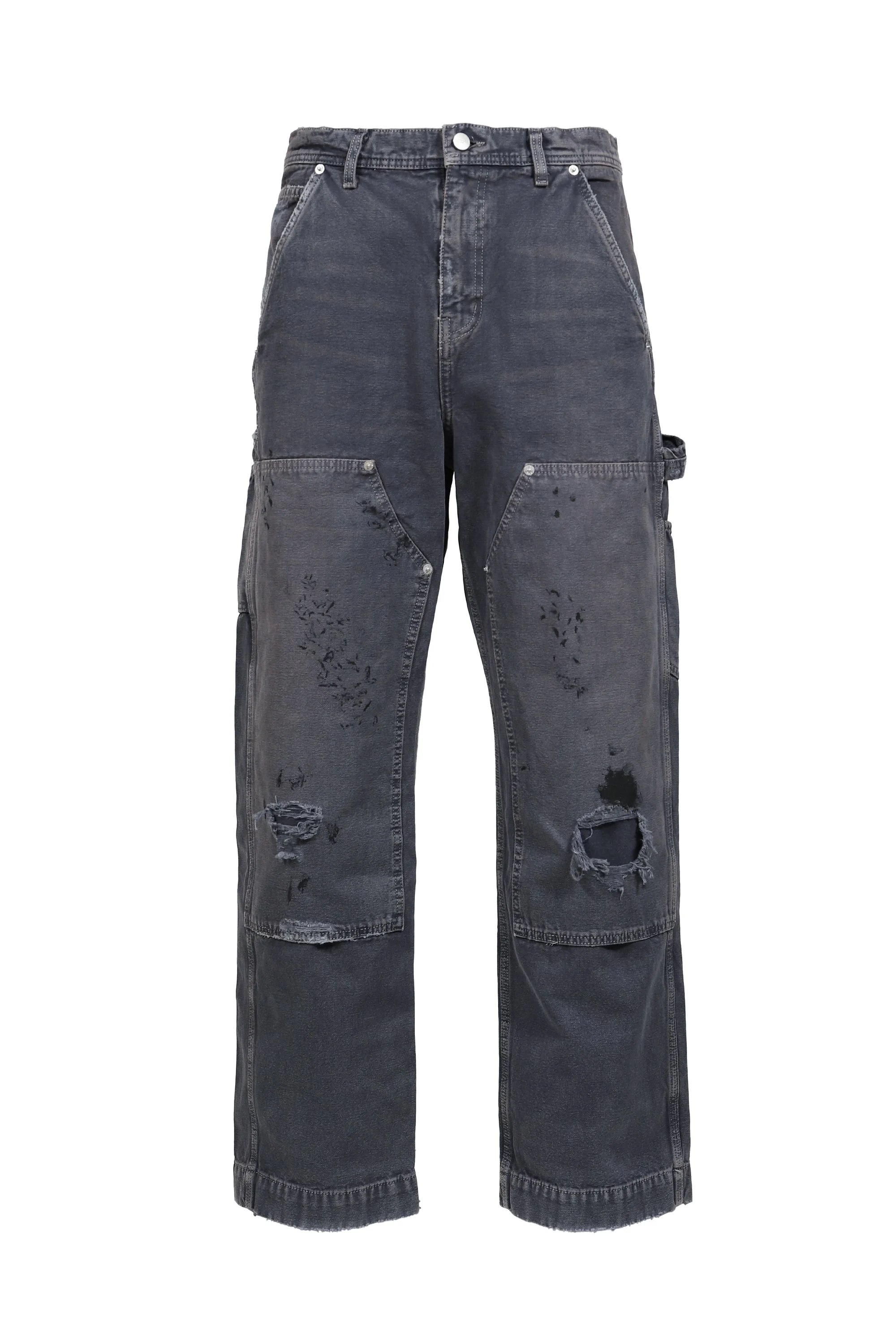 DOUBLE KNEE PAINT PANTS / PUR - 1