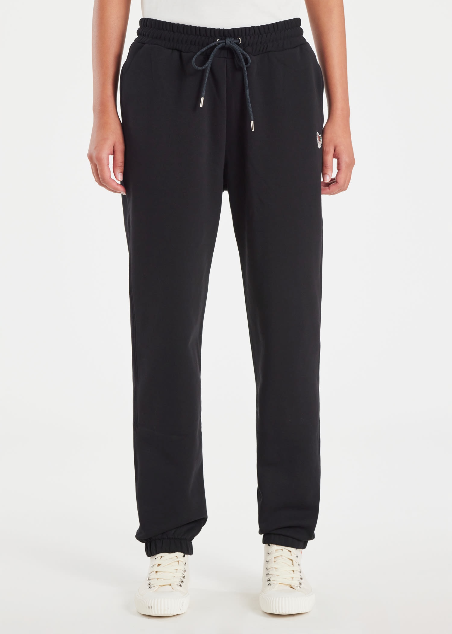 Black Cotton Zebra Sweatpants - 3