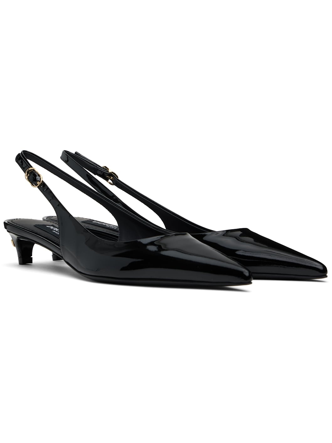 Black Slingback Heels - 4