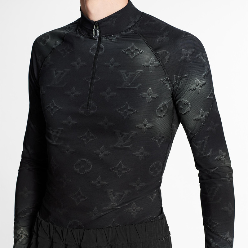 Technical Printed Half-Zip Long-Sleeved Top 5