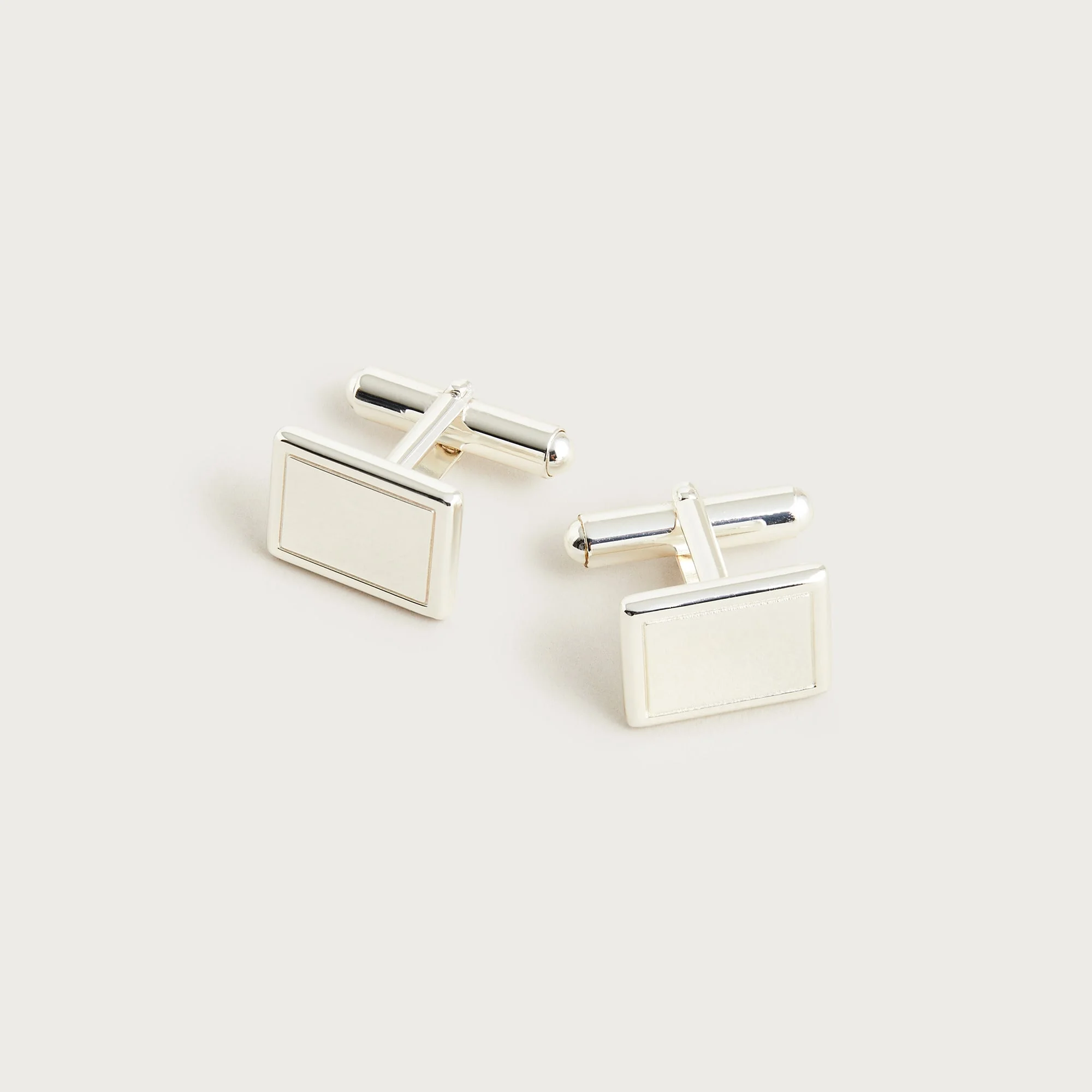 Sterling silver rectangle cuff links - 1