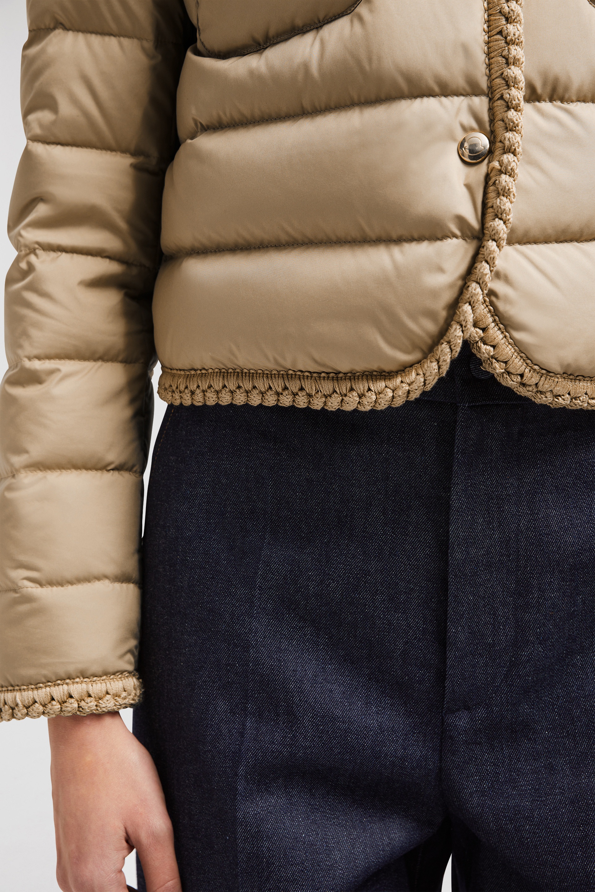 【MONCLER】直営/正規店 Gencay Braided Trim Short Down Jacket Moncler Gencay Braided Down Jacket - Bergdorf Goodman