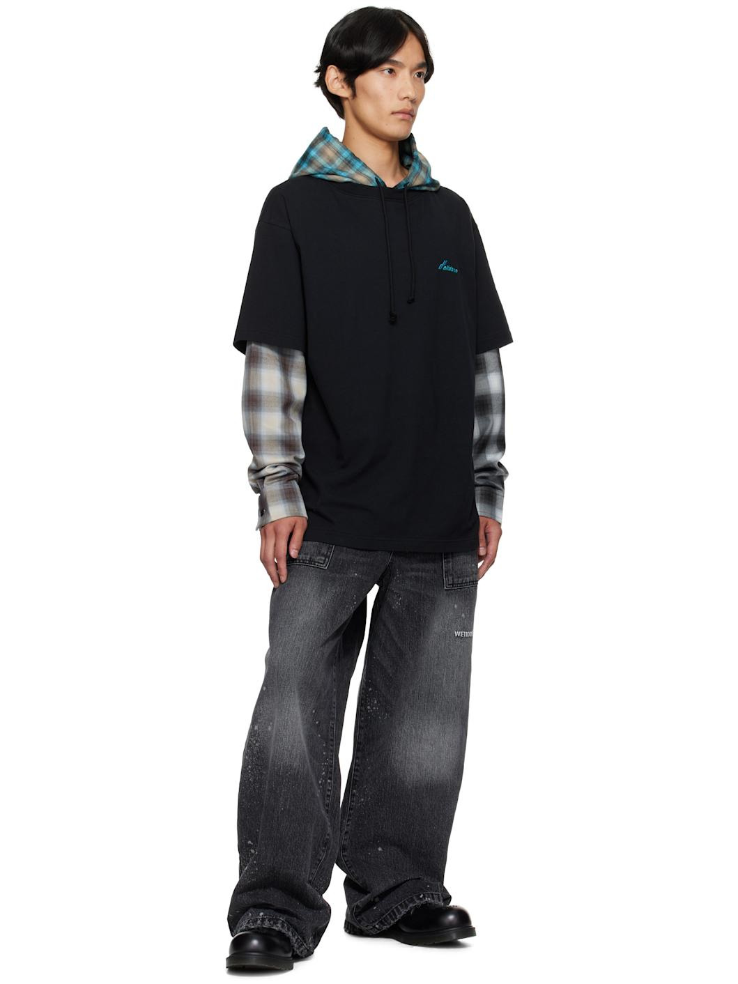 Black Distressed Jeans - 4