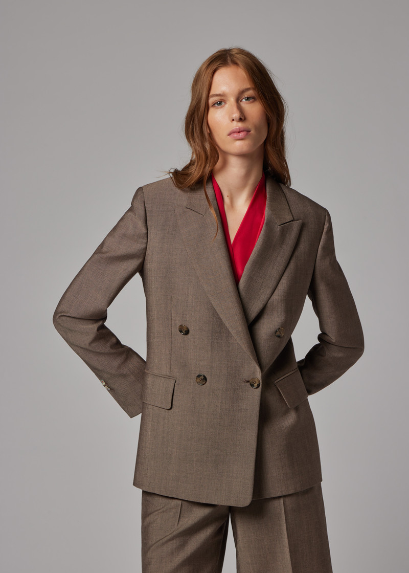 Women's Brown Mohair-Wool Blazer 7
