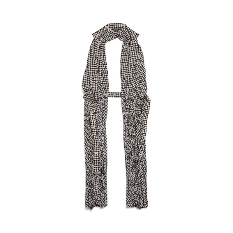 Women's Pleated Dress Stola  in Black/off White 1