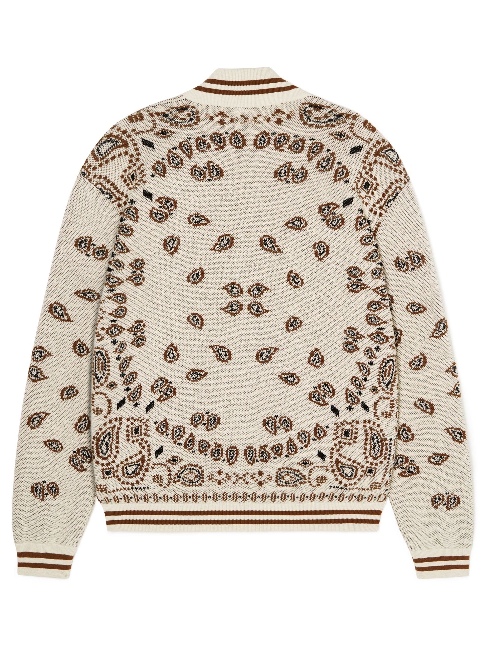 Bandana Piquet Jacquard Bomber Jacket - 3