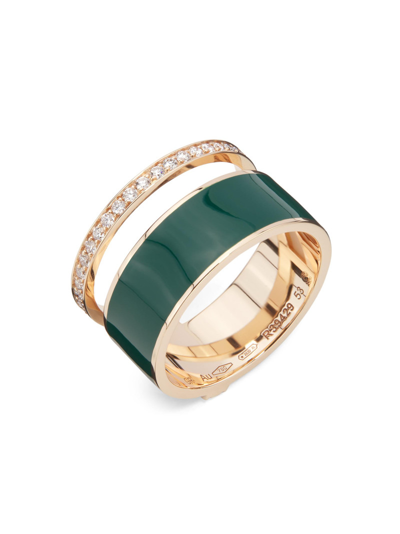 Women's Berbere Chromatic 18K Rose Gold, Laquer & 0.34 TCW Diamond Ring - Pink Gold 1