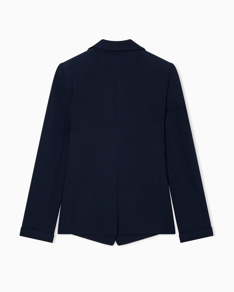 ICON SINGLE-BREASTED JACKET IN FLOWING, ARMURE FABRIC 3