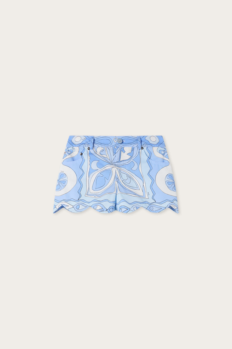 ANGOLI PRINT SCALLOP TRIM SHORTS 1