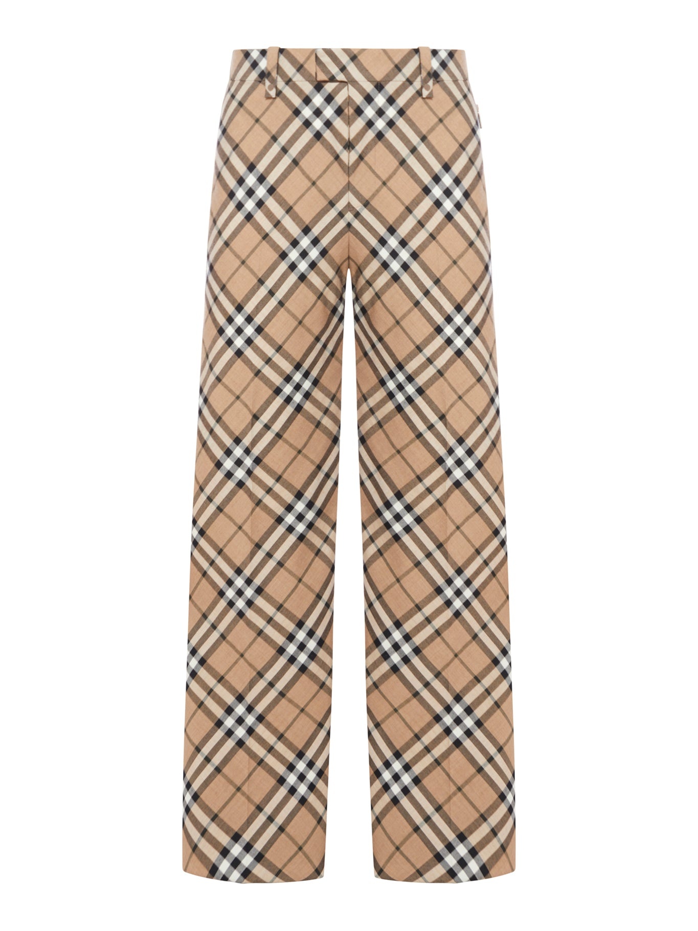 CHECK WOOL BLEND TAILORED TROUSERS - 2