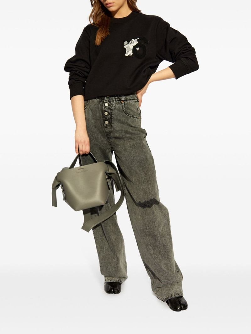 MM6 Maison Margiela bear-patch cotton sweatshirt outlook