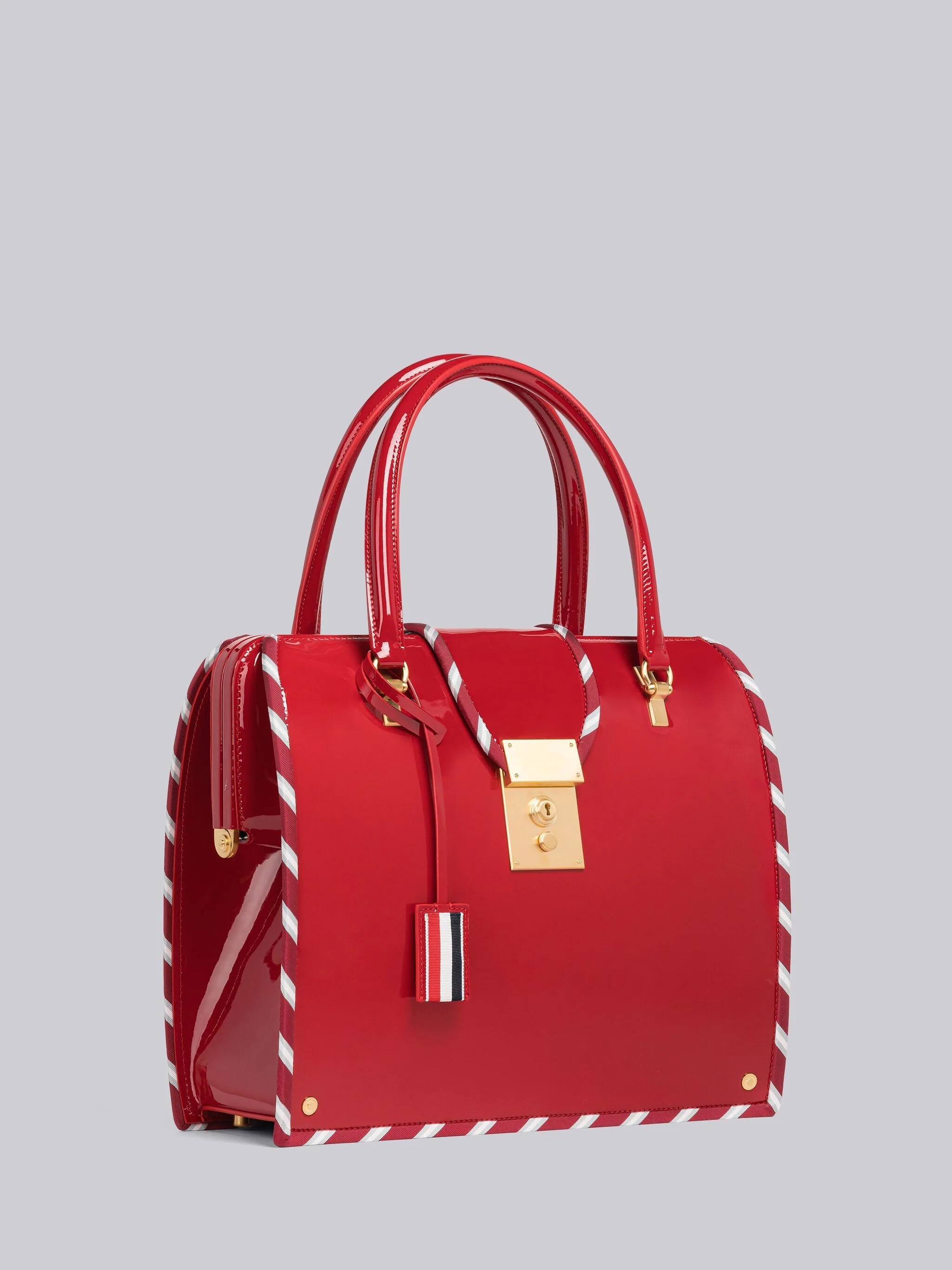Patent Leather Stripe Binding Mrs. Thom Bag - 3