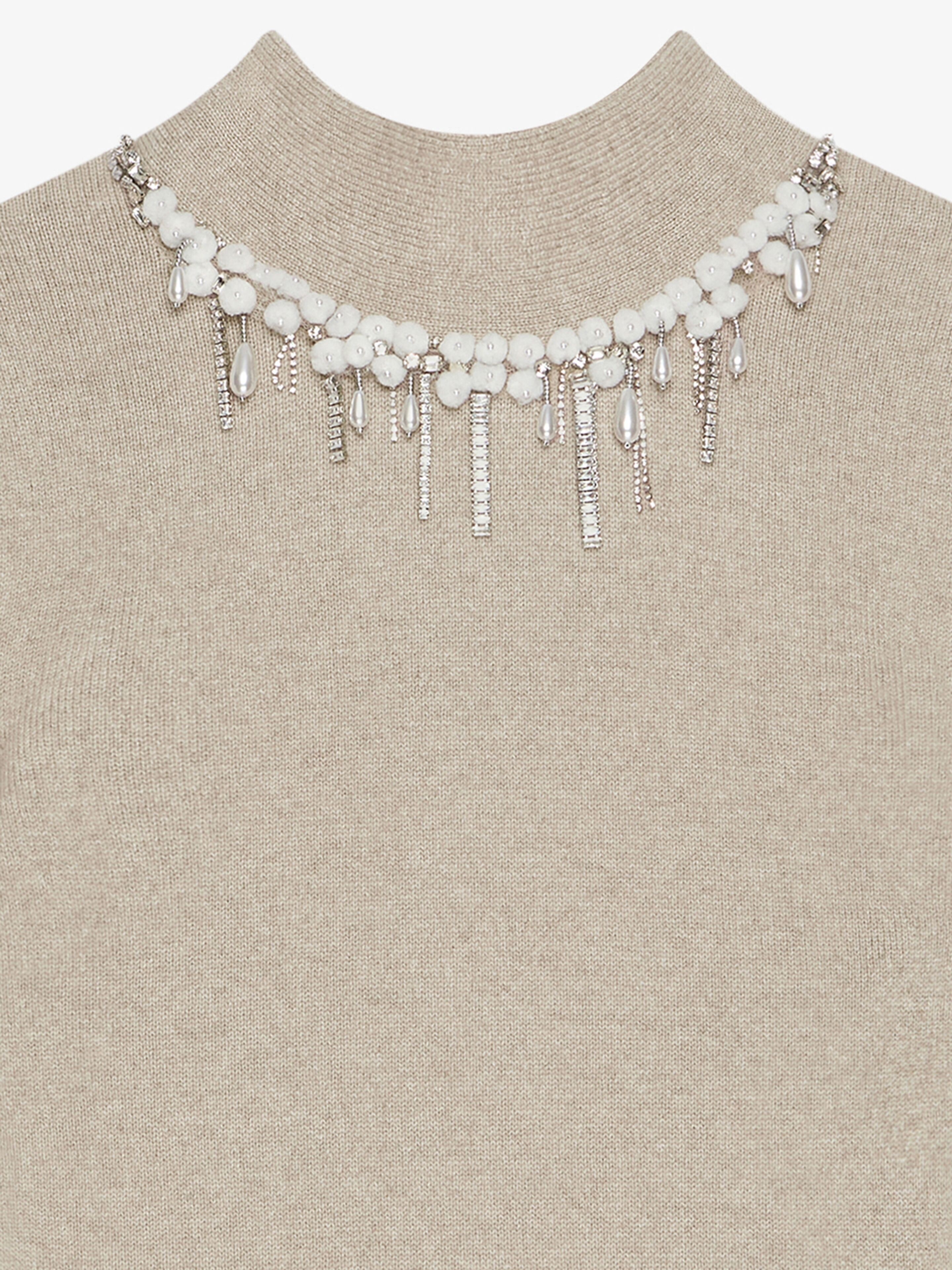 SWEATER IN WOOL AND CASHMERE WITH CRYSTALS AND PEARLS - 4