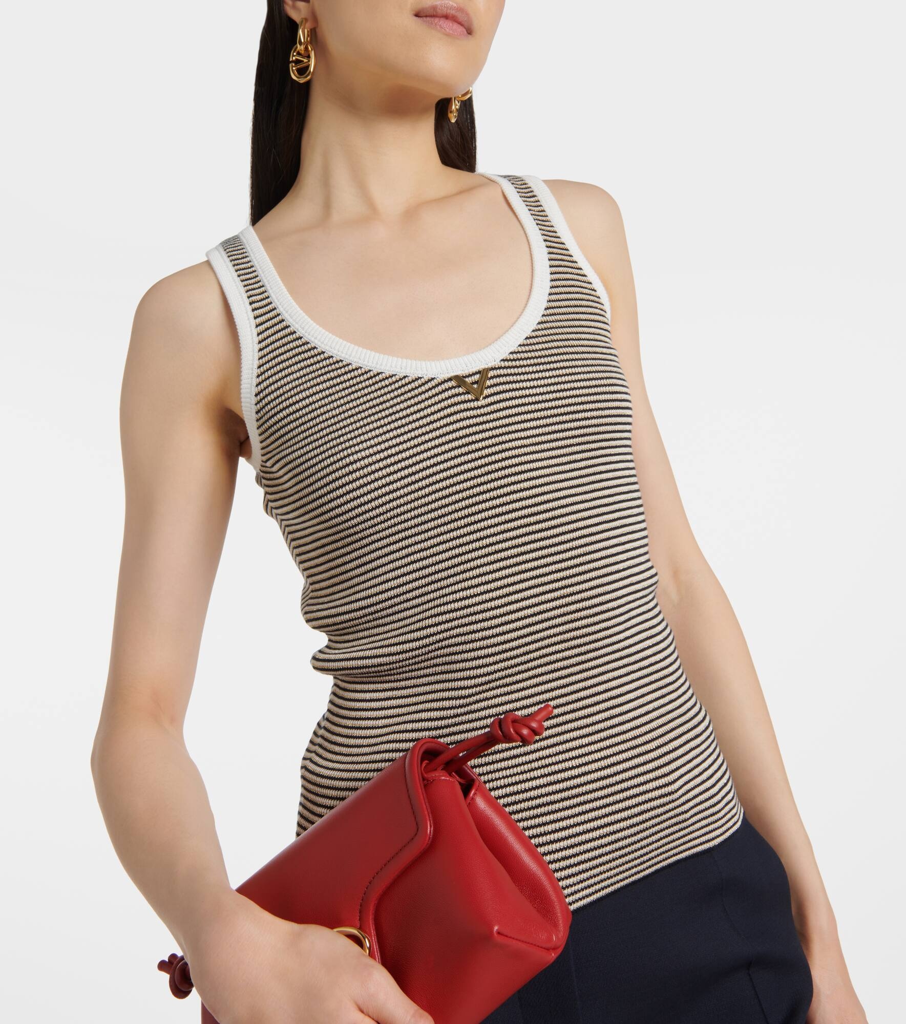 VGold striped cotton-blend tank top - 5