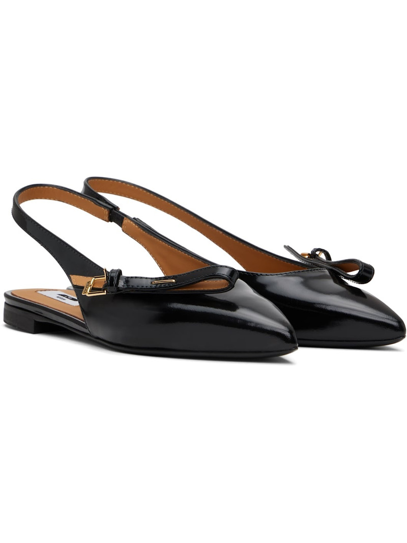 Black Buckled Bow Ballerina Flats 4