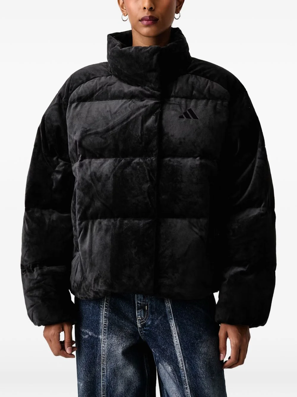 Helionic quilted velour puffer jacket - 1