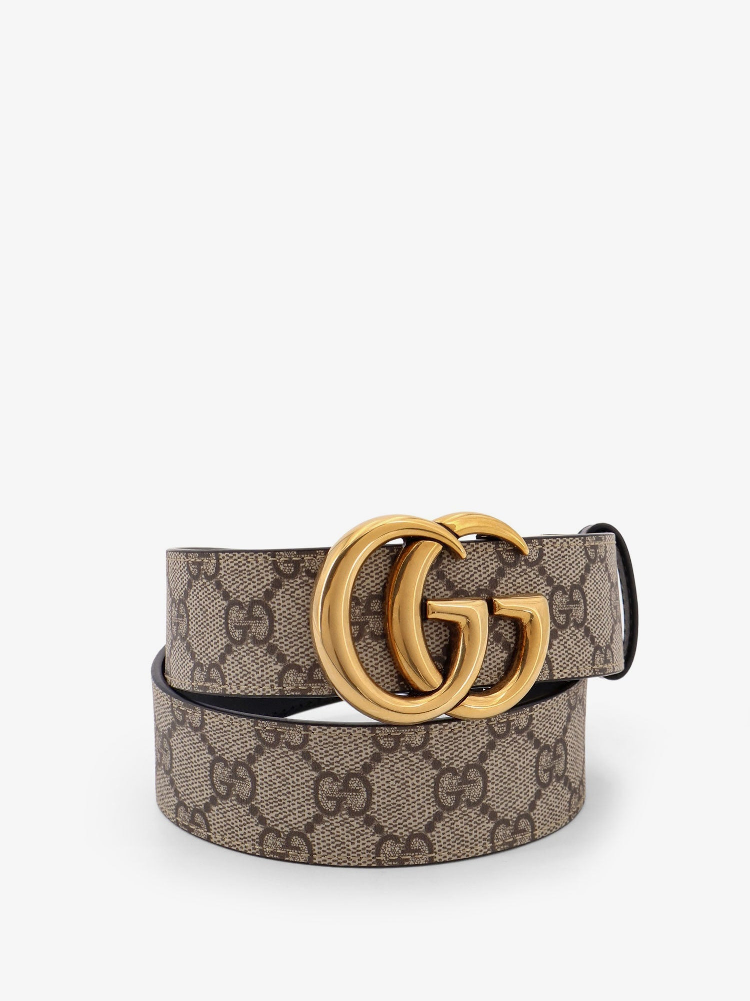 Gucci Women Leather And Supreme Gg Fabric Reversible Belt - 3