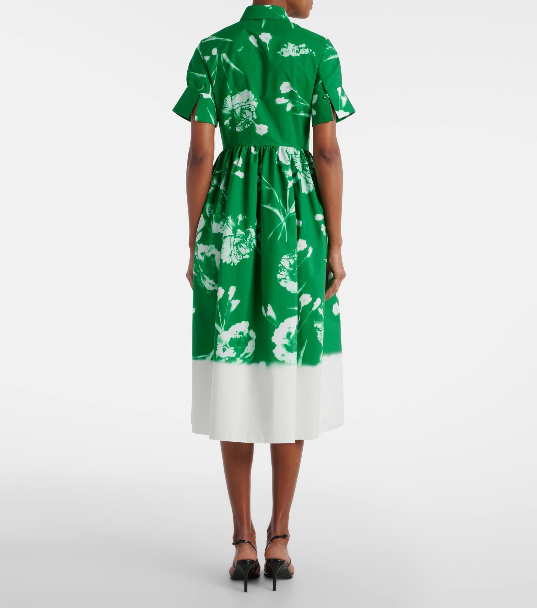 Floral cotton poplin shirt dress - 3