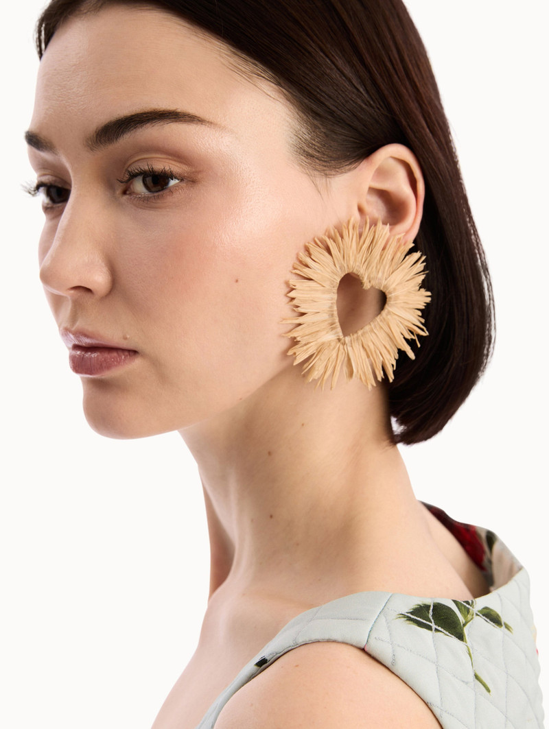Oscar de la Renta RAFFIA HEART EARRINGS outlook