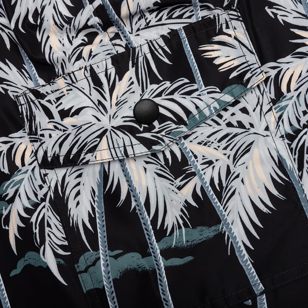 PALM ANGELS ALL OVER PALMS SWIM SHORT - BLACK/OFF WHITE - 4