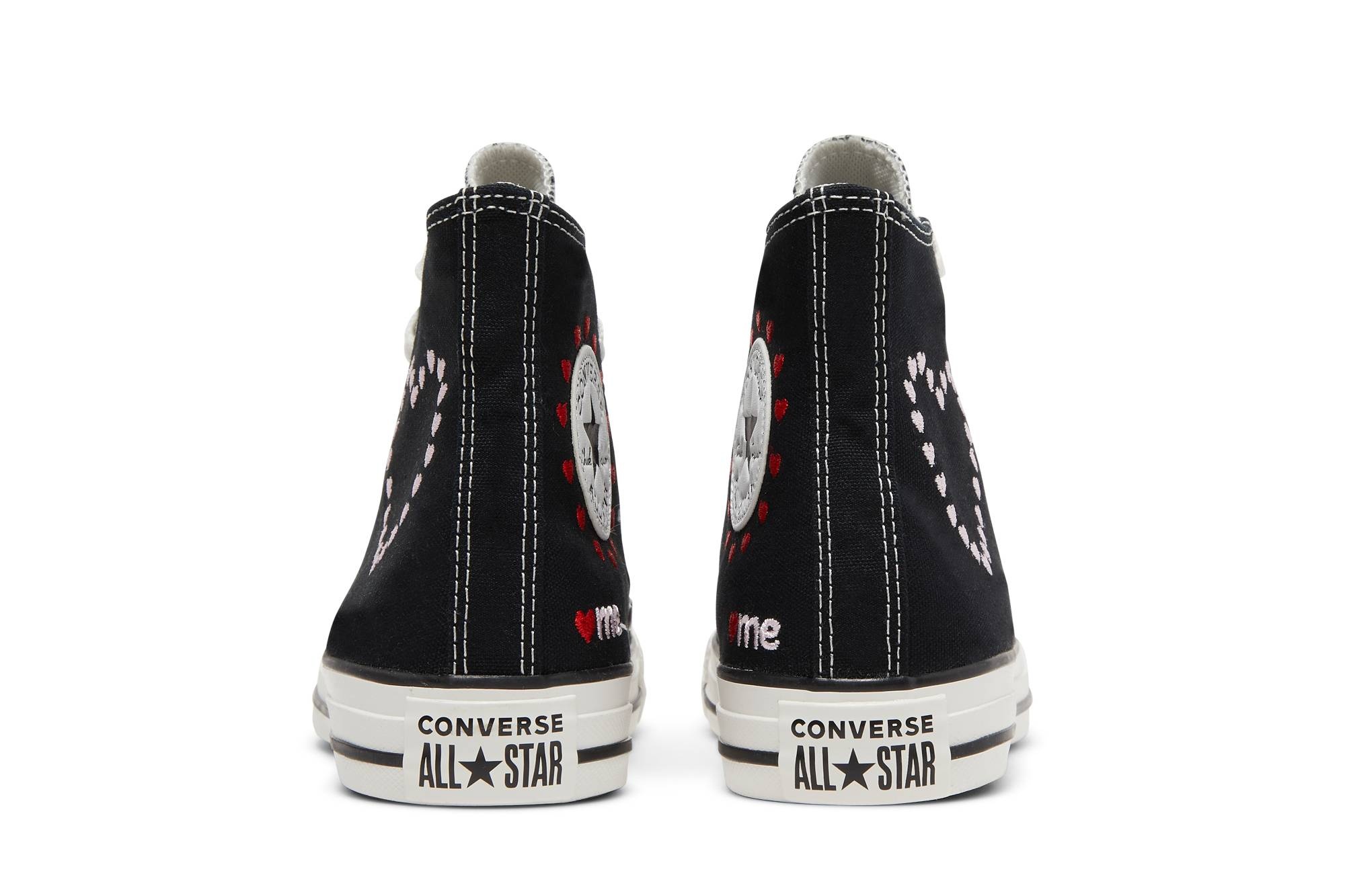 Wmns Chuck Taylor All Star High 'Embroidered Hearts - Black' - 6