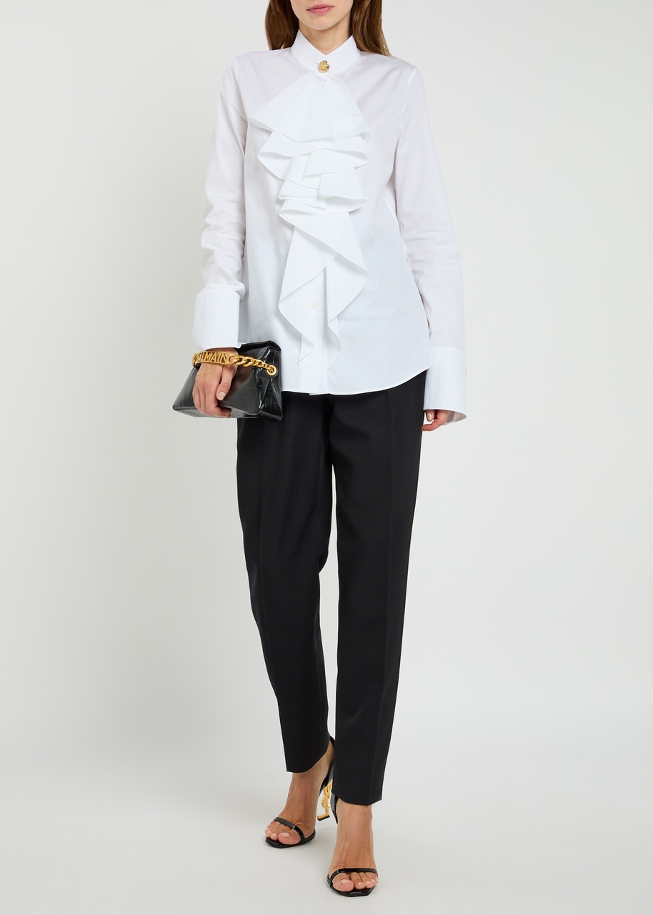 Balmain Ruffled Cotton-poplin Blouse - 4