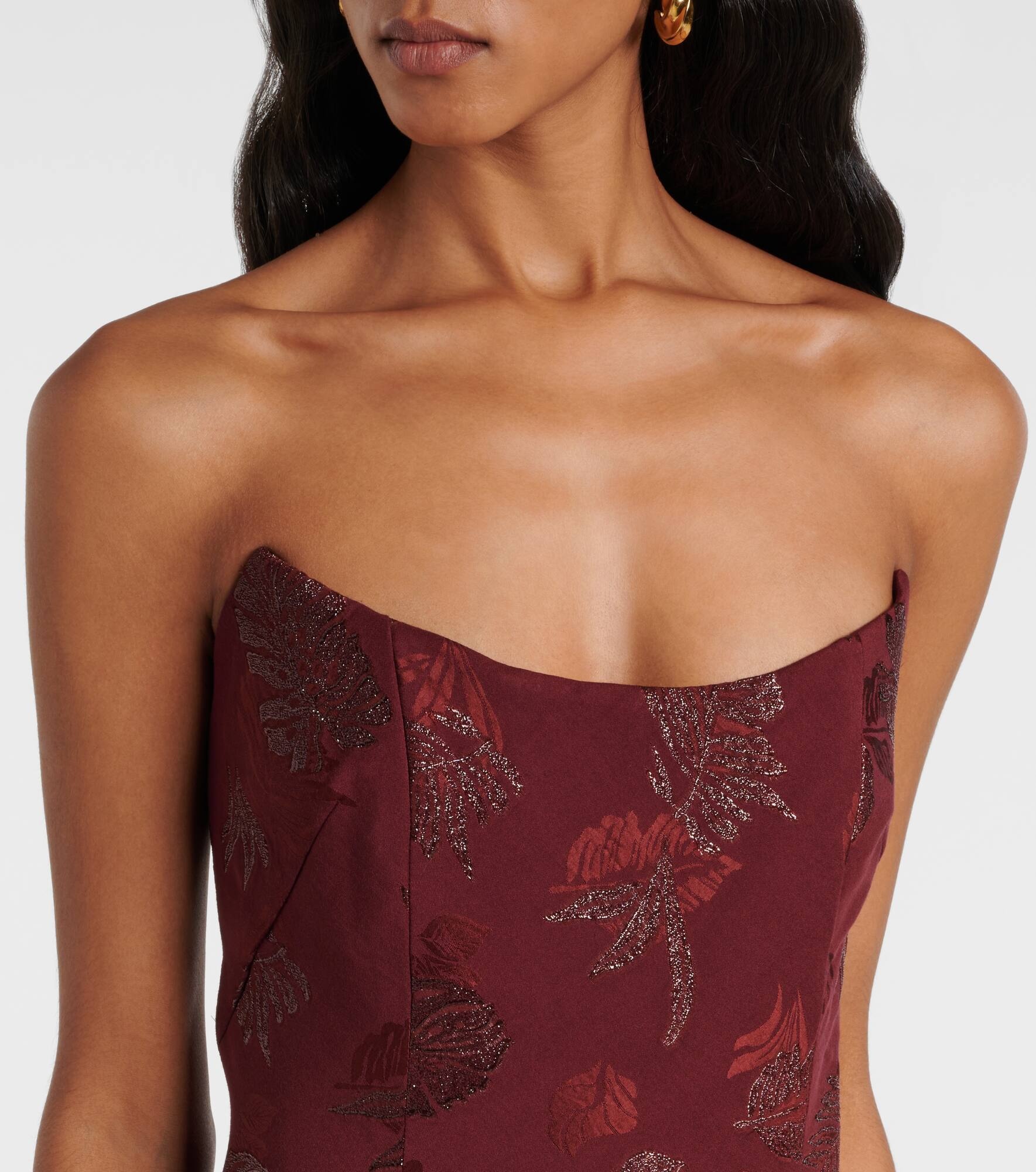 Floral metallic corset gown - 4