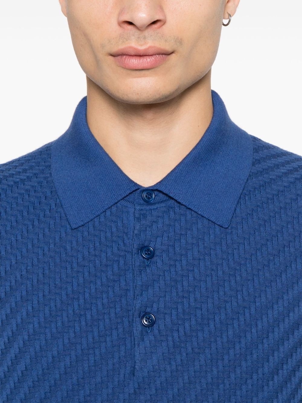 herringbone polo shirt - 4