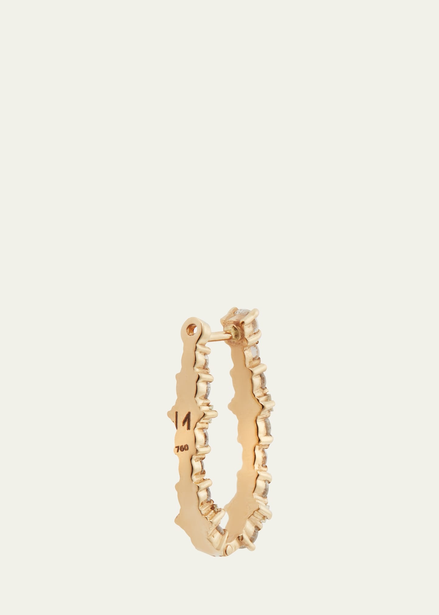Champagne Diamond Inside Out Hoop Earrings in 18K Yellow Gold - 3