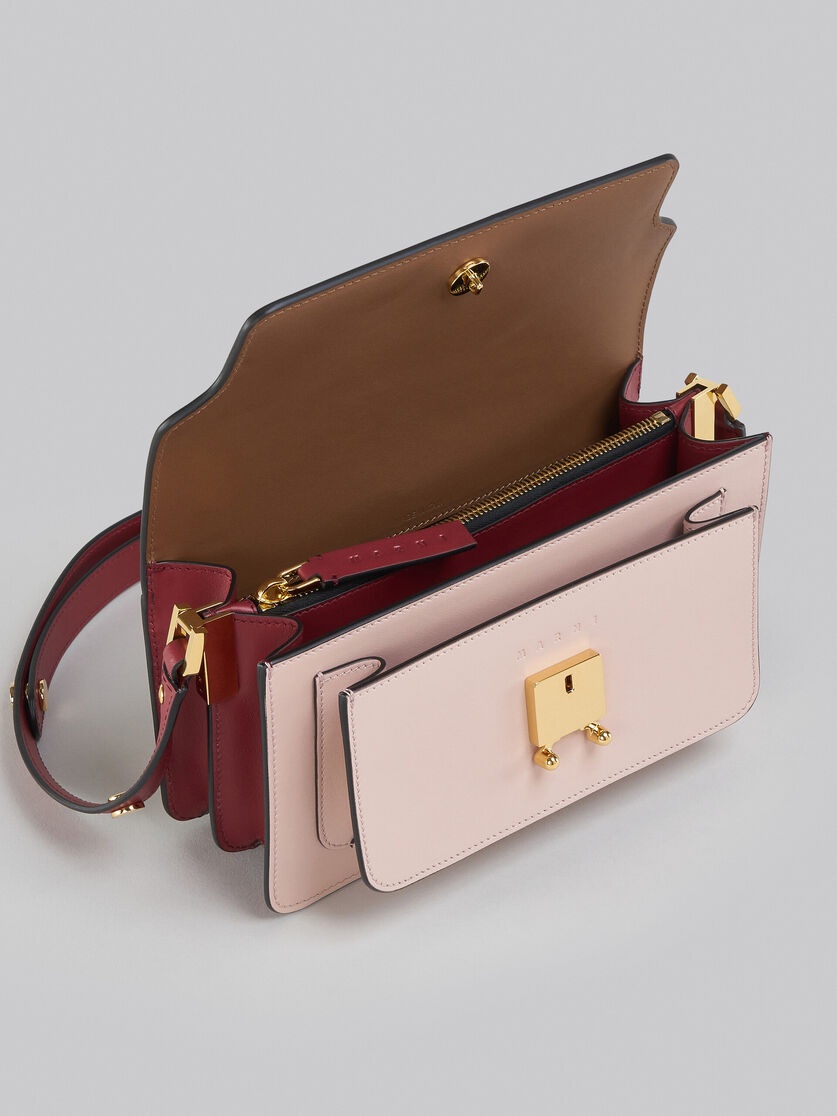 TRUNK BAG E/W IN BROWN PINK AND RED LEATHER - 3