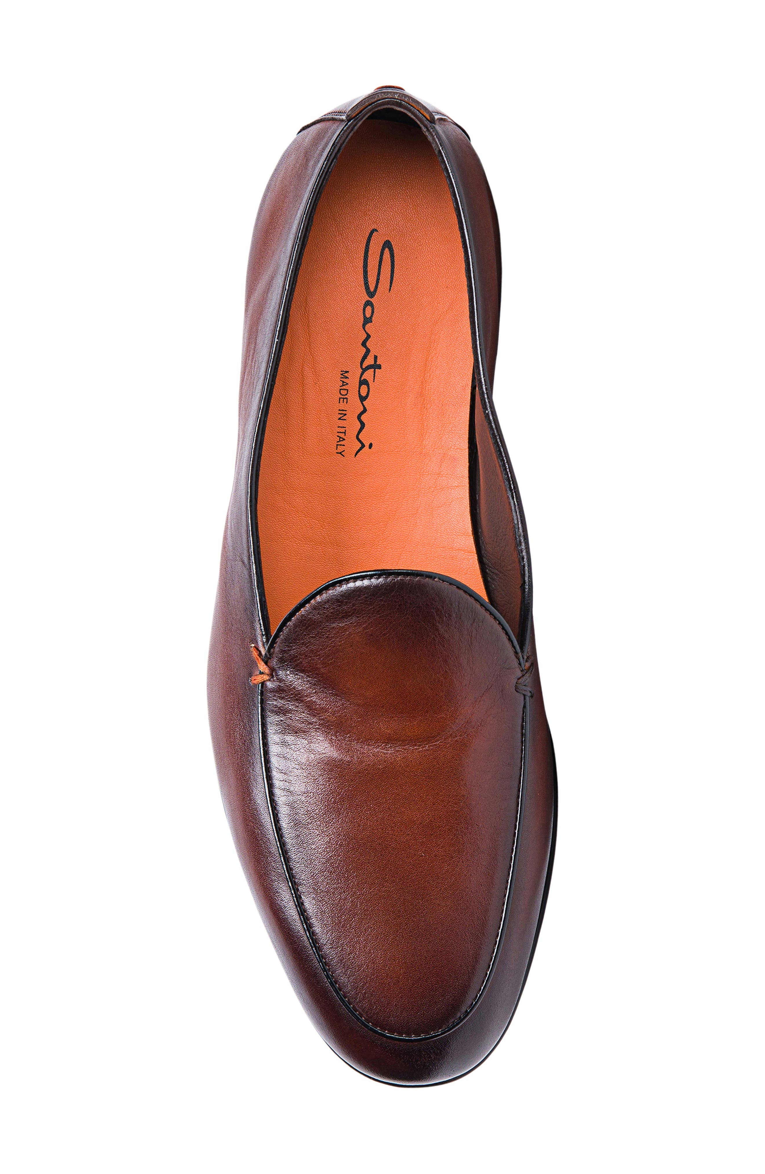 Santoni Vibe Apron Toe Loafer in Dark Brown at Nordstrom - 5