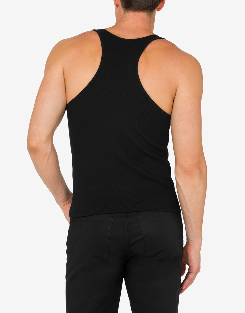 LOGO EMBROIDERY STRETCH COTTON TANK TOP 3
