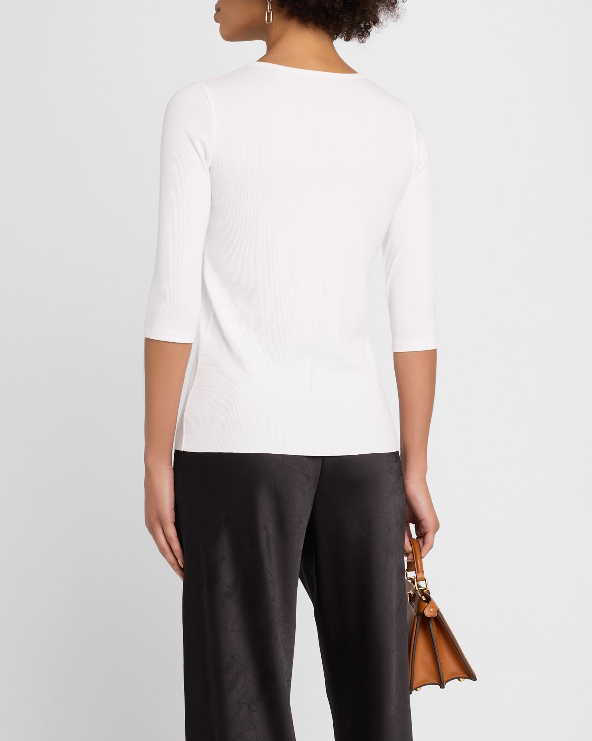 Elbow-Sleeve Crewneck Tee - 3