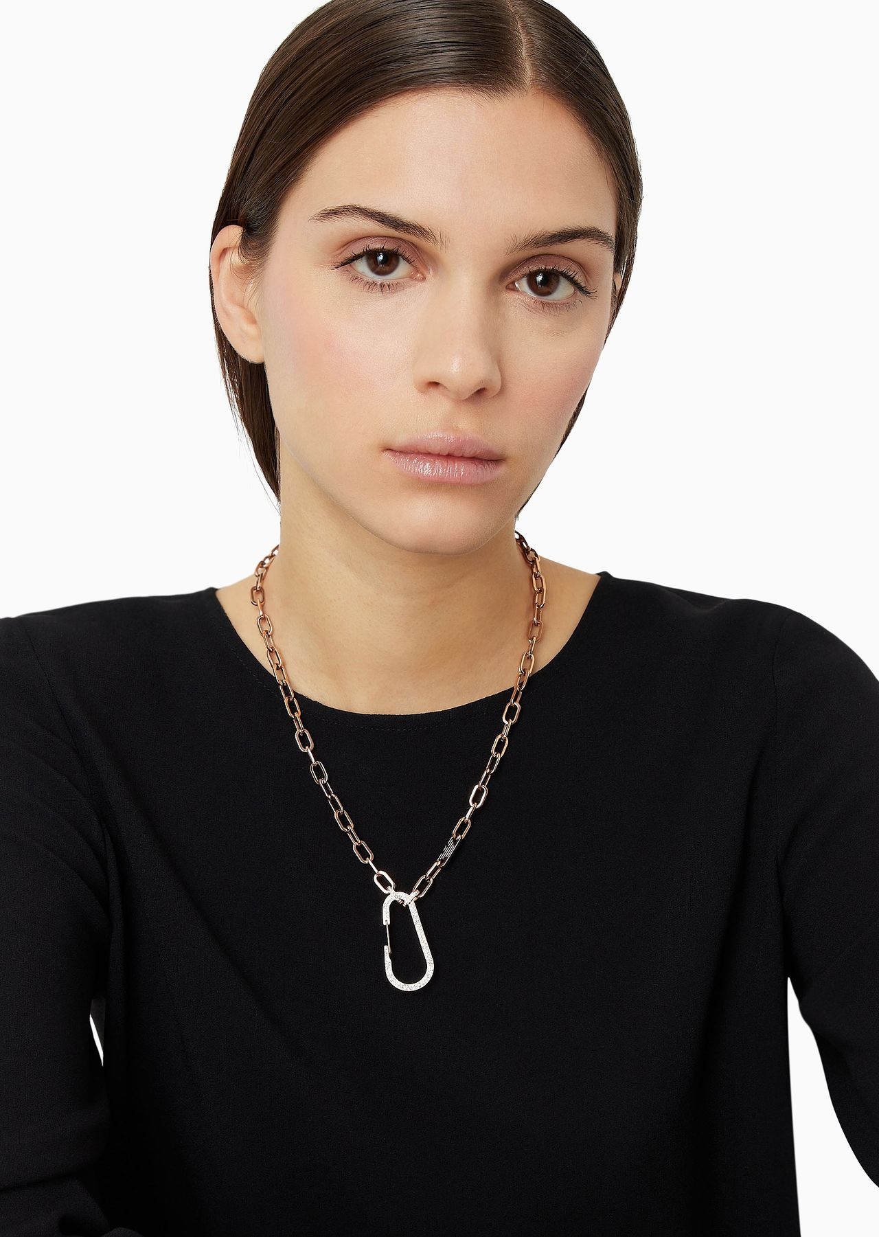 Rose Gold-Tone Stainless Steel Chain Necklace - 3
