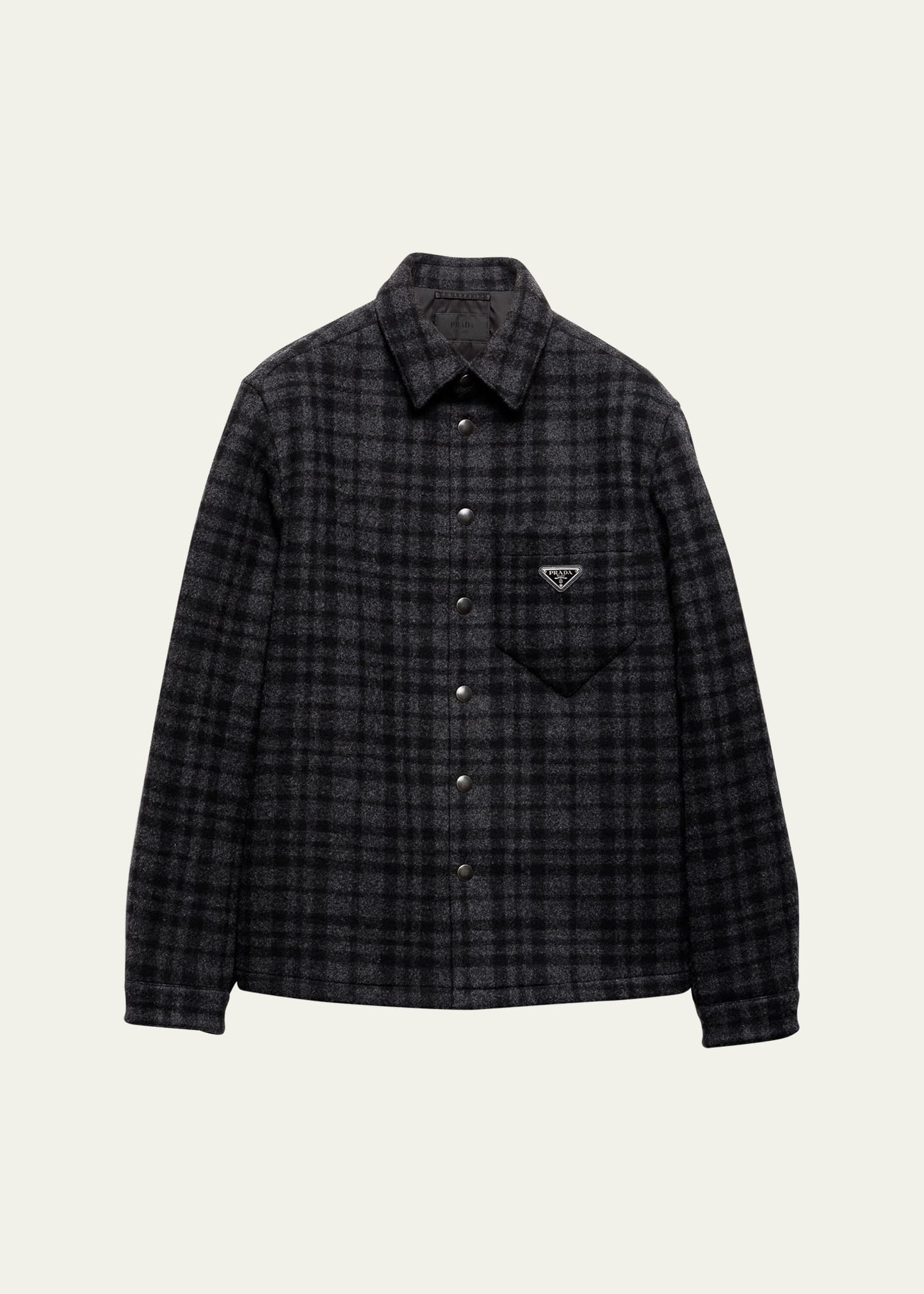 Men's Wool Check Overshirt - 1