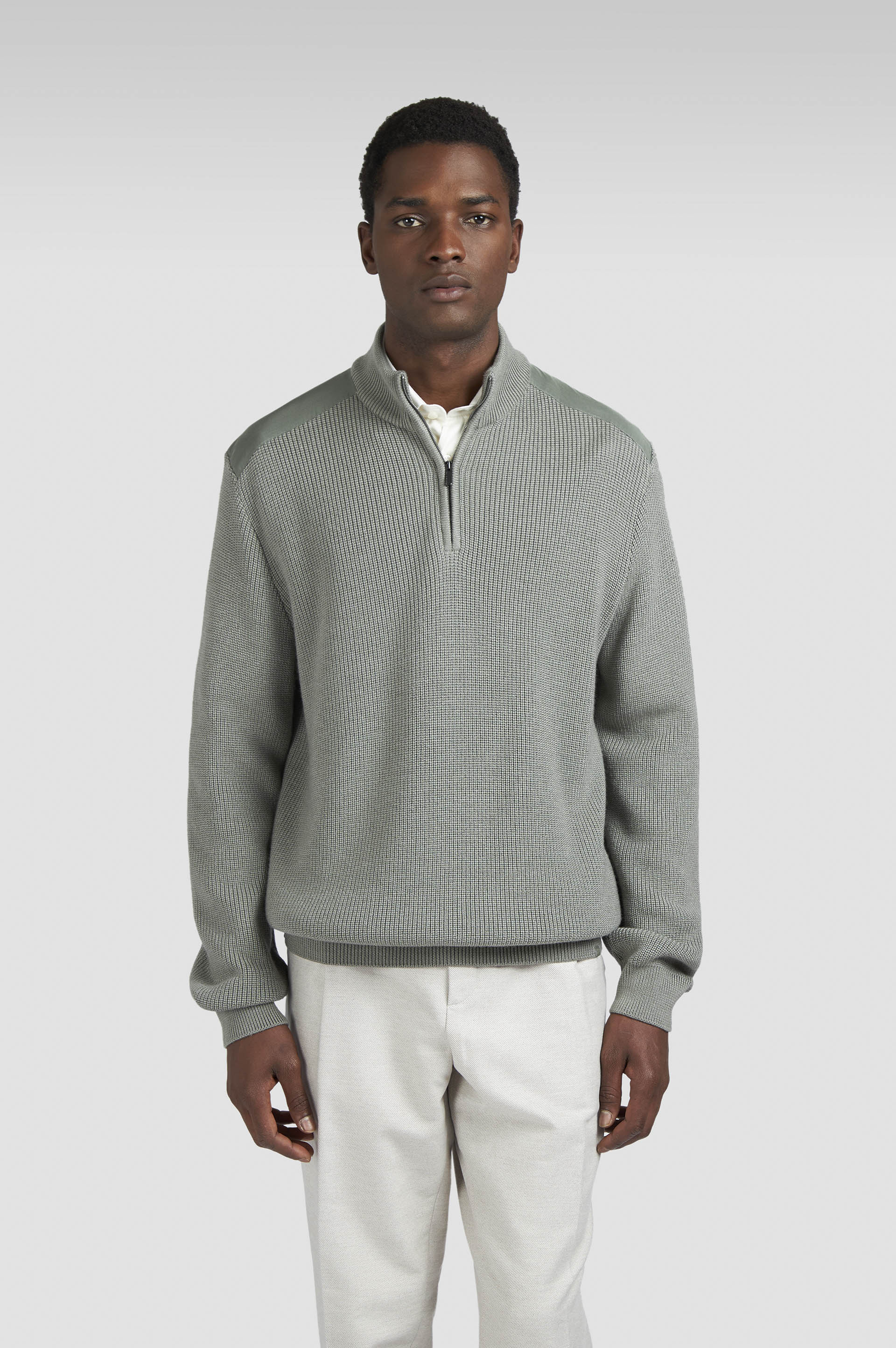 WOOL SILK HALF ZIP SWEATER WITH TYPHOON® SILK - 6
