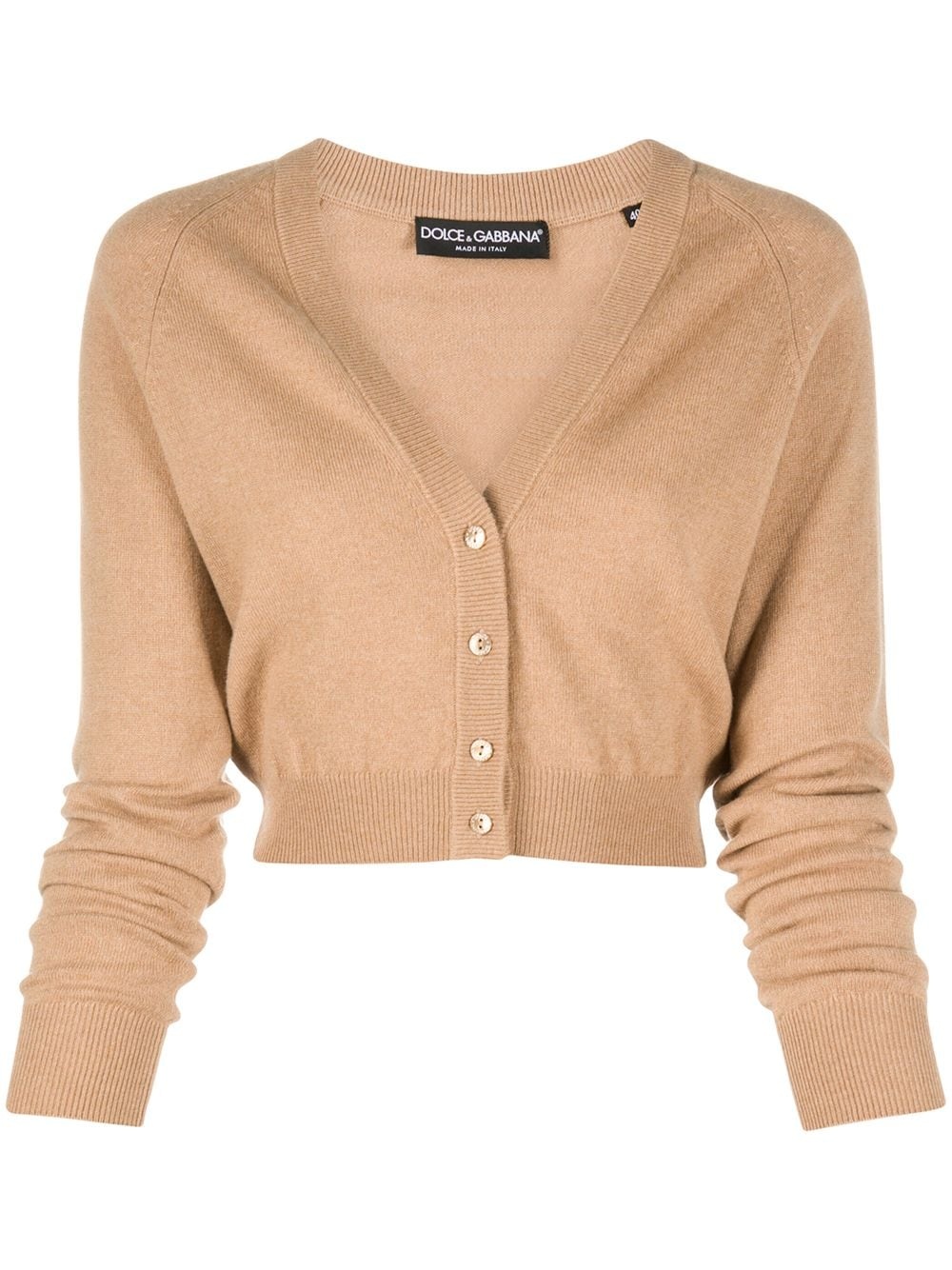 cropped V-neck cardigan - 1