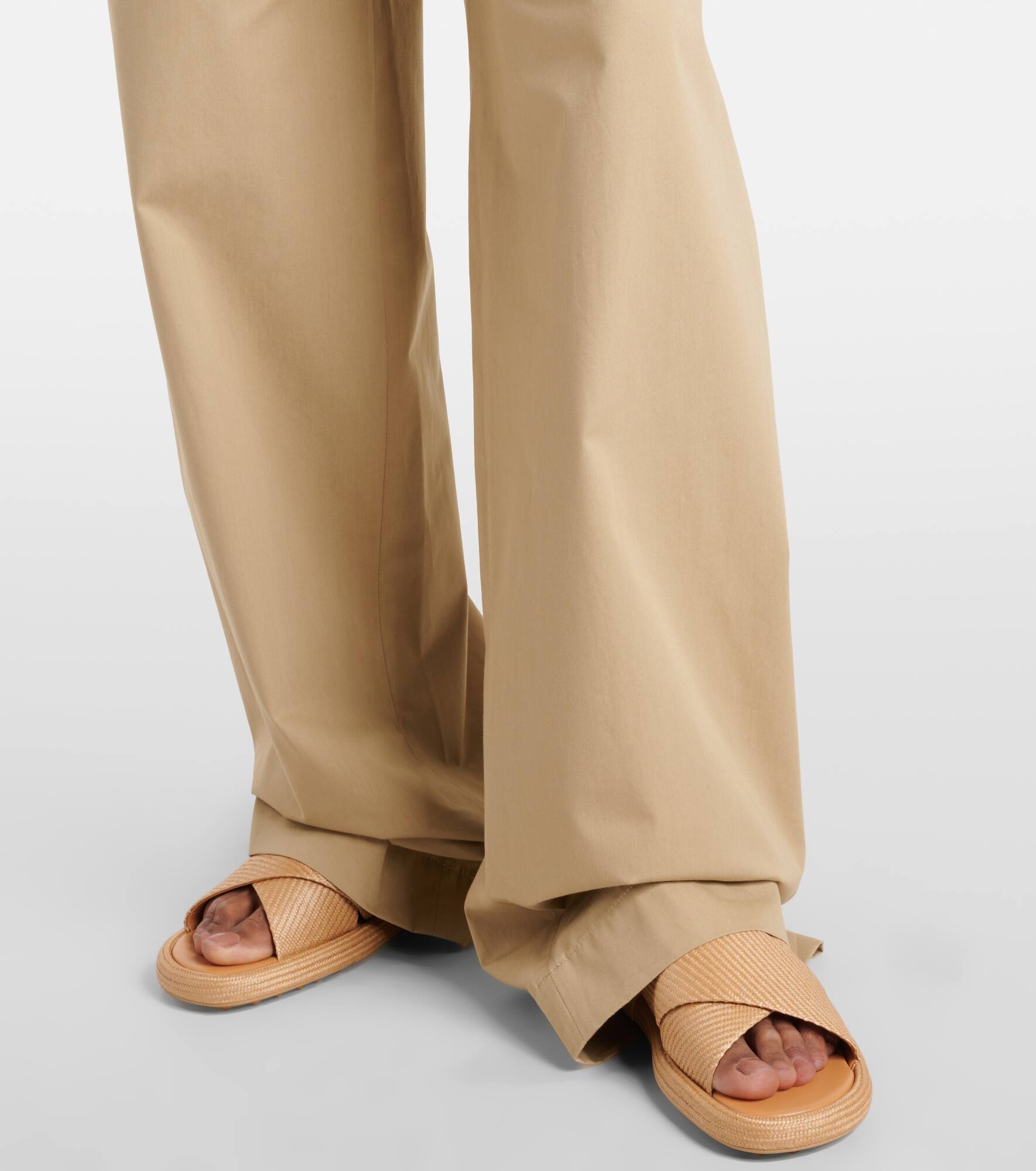 Cotton poplin wide-leg pants - 5