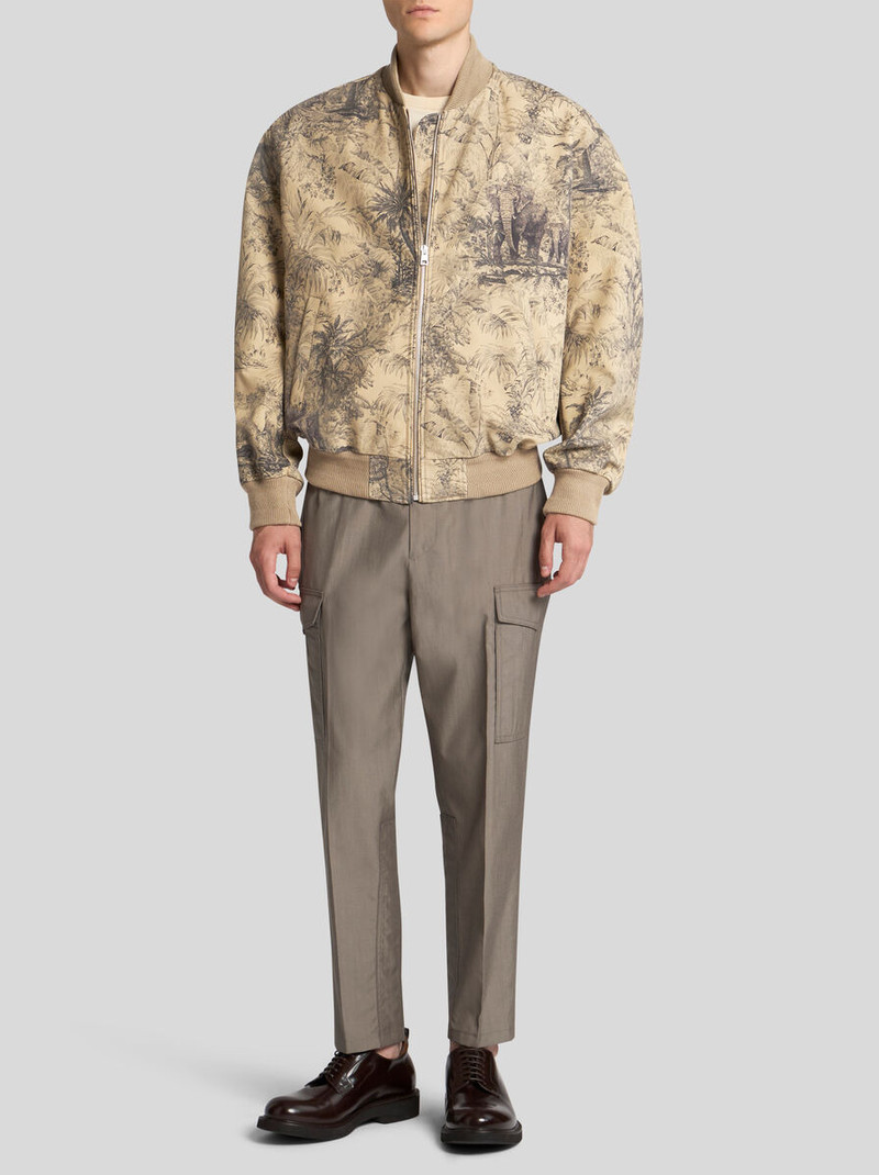 Etro PRINTED LEATHER BOMBER JACKET outlook
