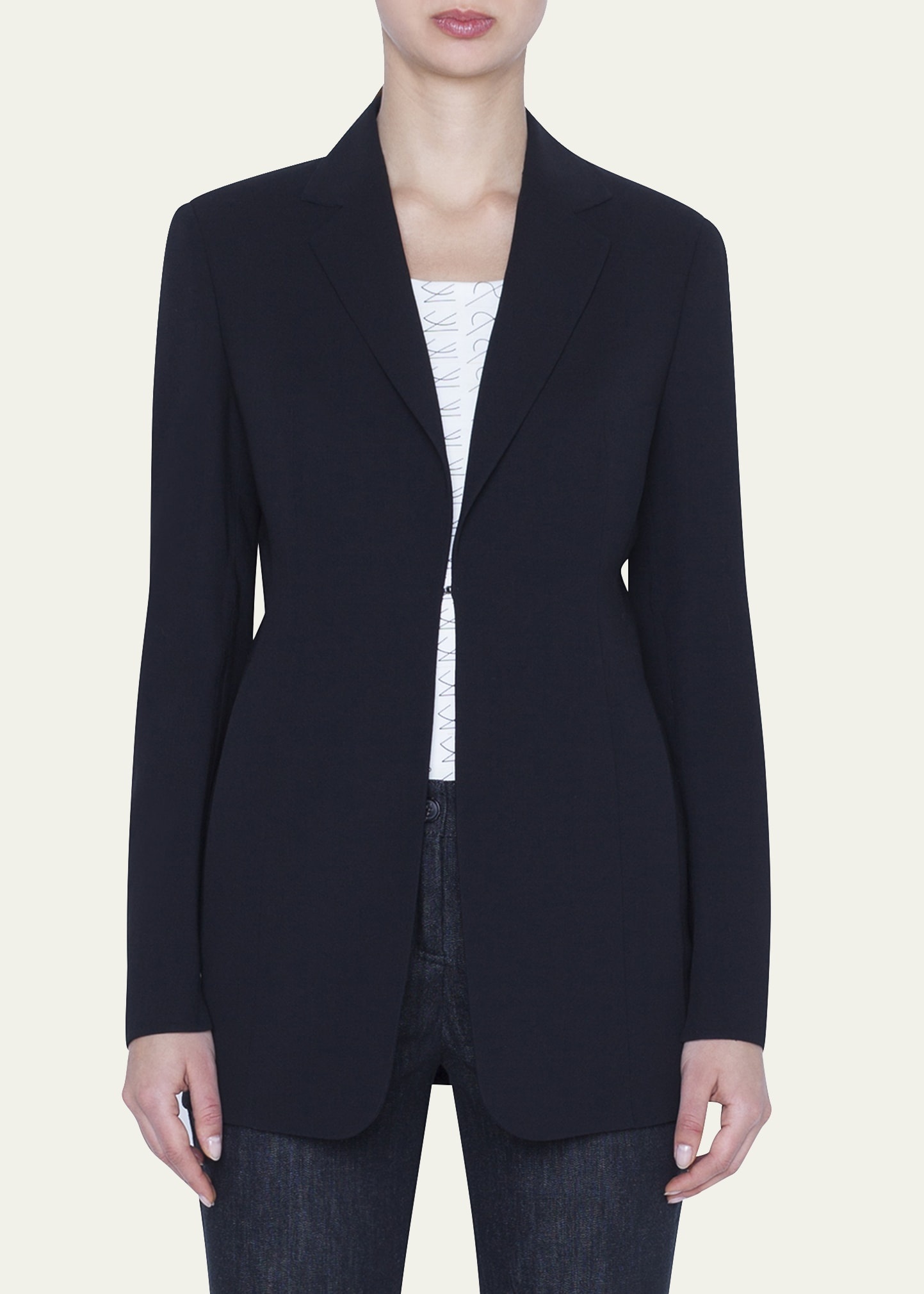 Odette Long Wool Blazer Jacket - 4