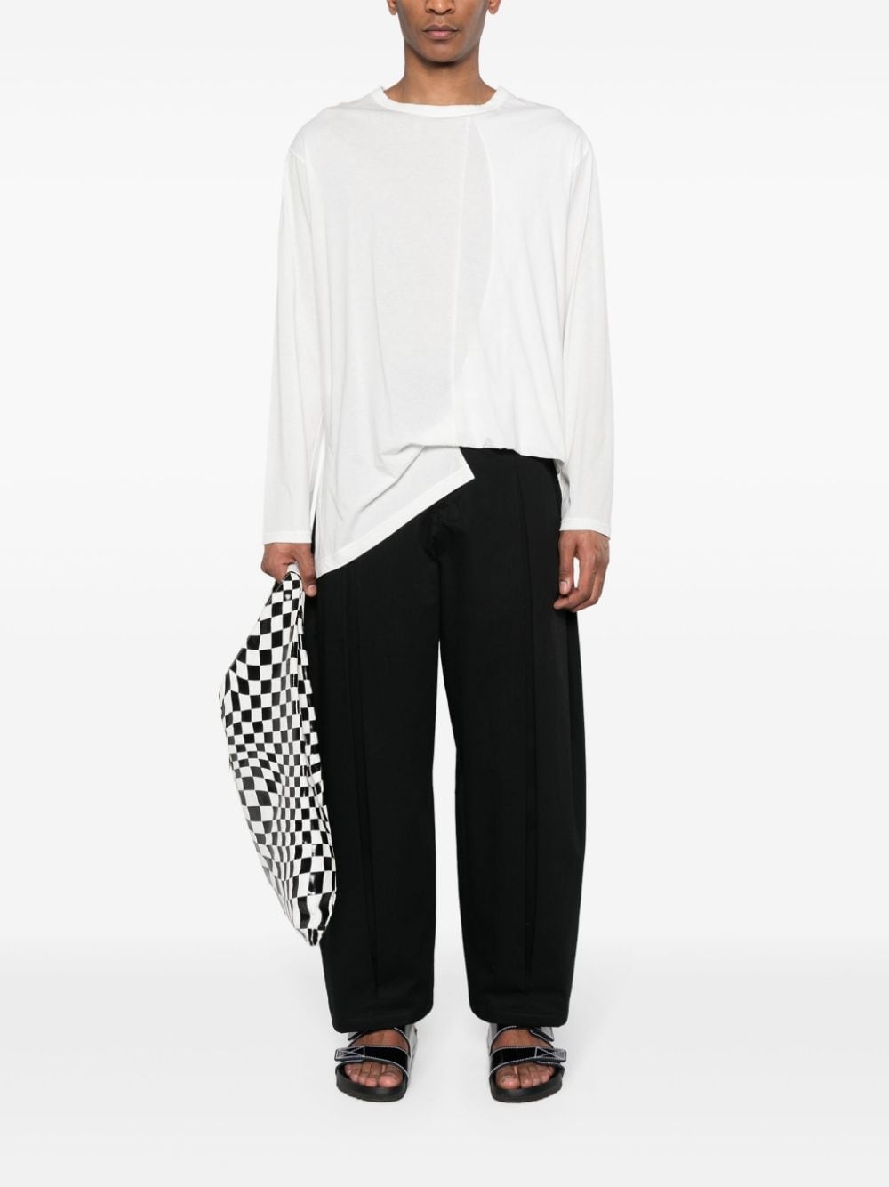 asymmetric cotton T-shirt - 2