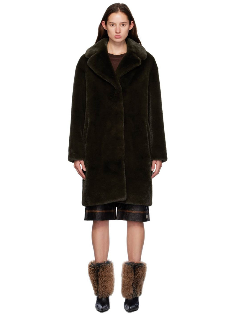 Brown Camille Faux-Fur Cocoon Coat 1