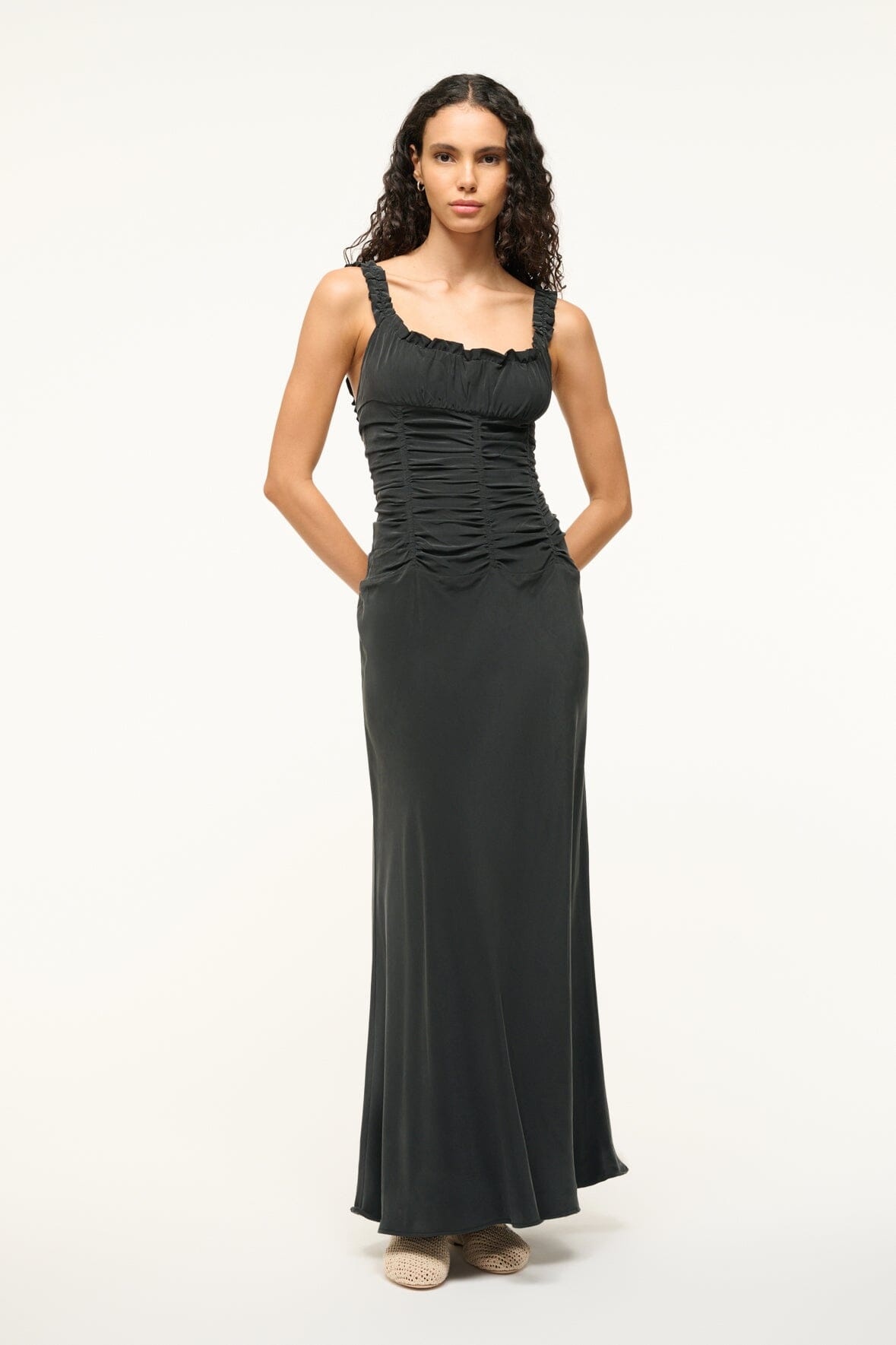 STAUD NIC SILK MAXI DRESS BLACK - 2