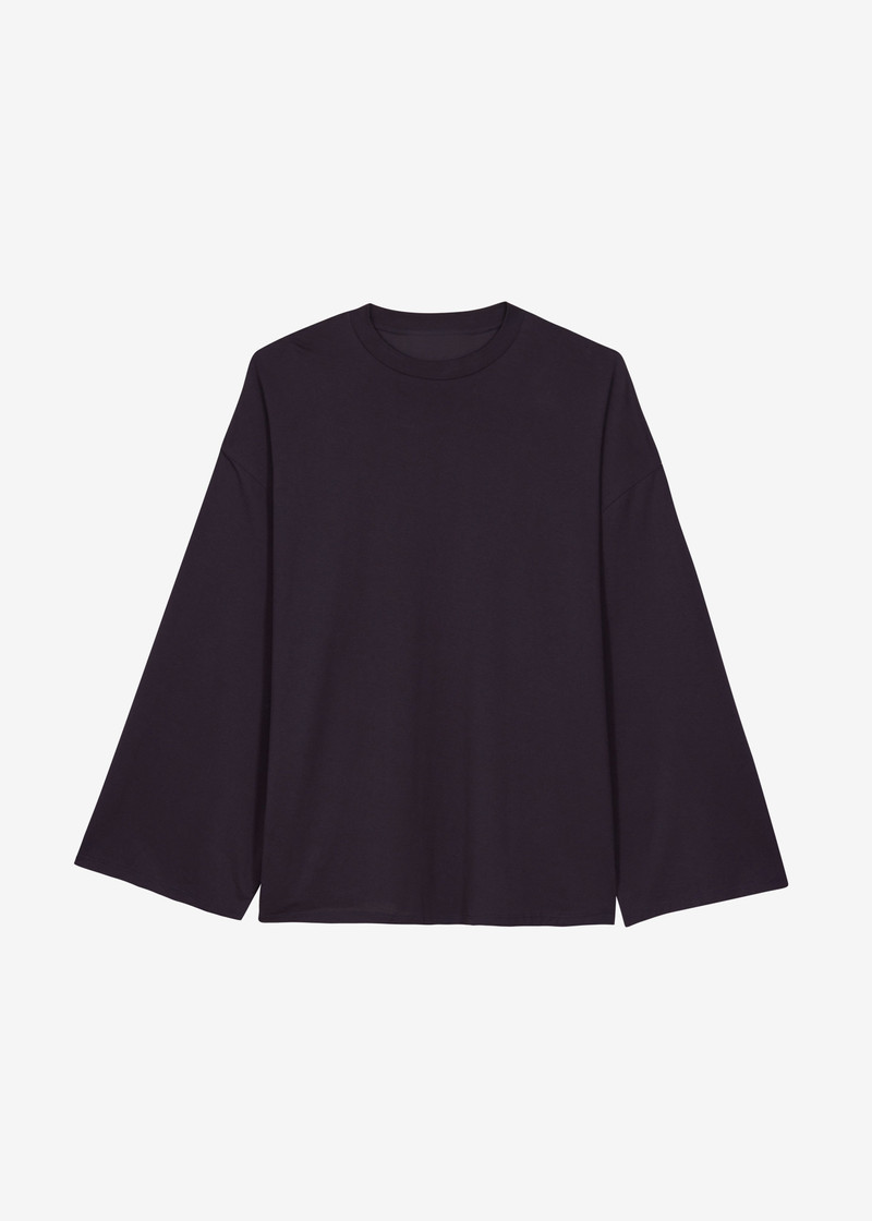 Rio Oversized Sleeve Tee - Dark Plum 1