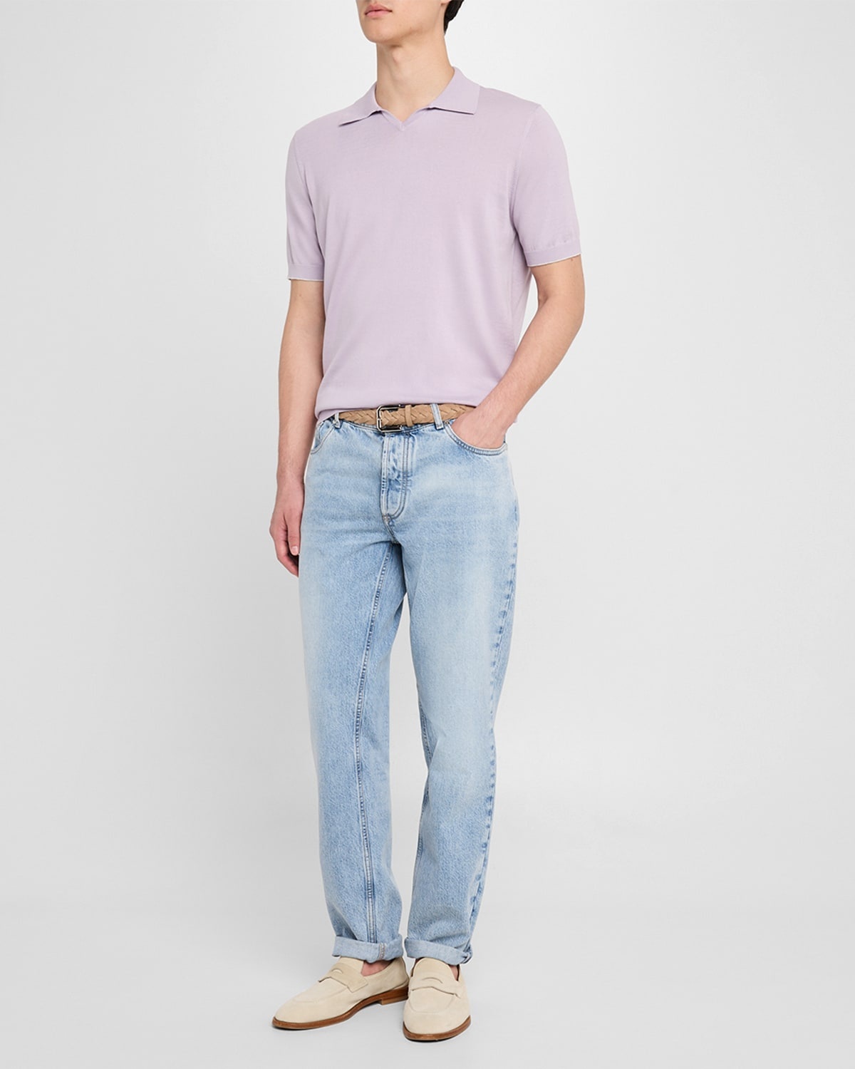 Men's Slim Light-Wash Denim Jeans - 2