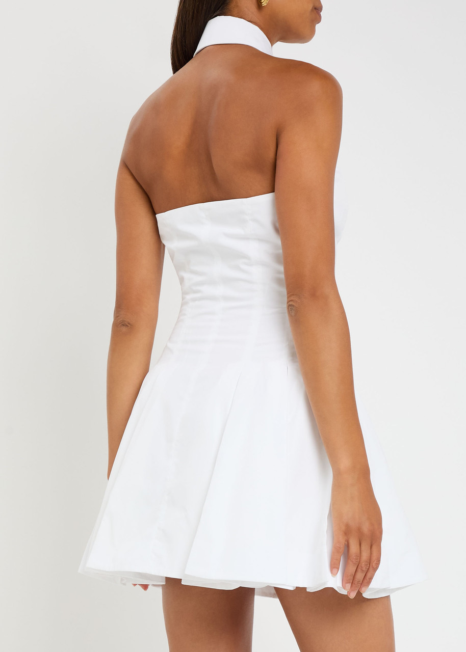 Balmain Halterneck Cotton-poplin Mini Dress - 5