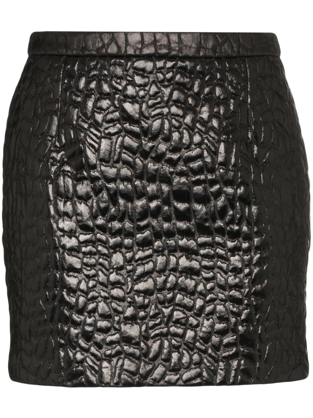 crocodile-embossed mini skirt - 1