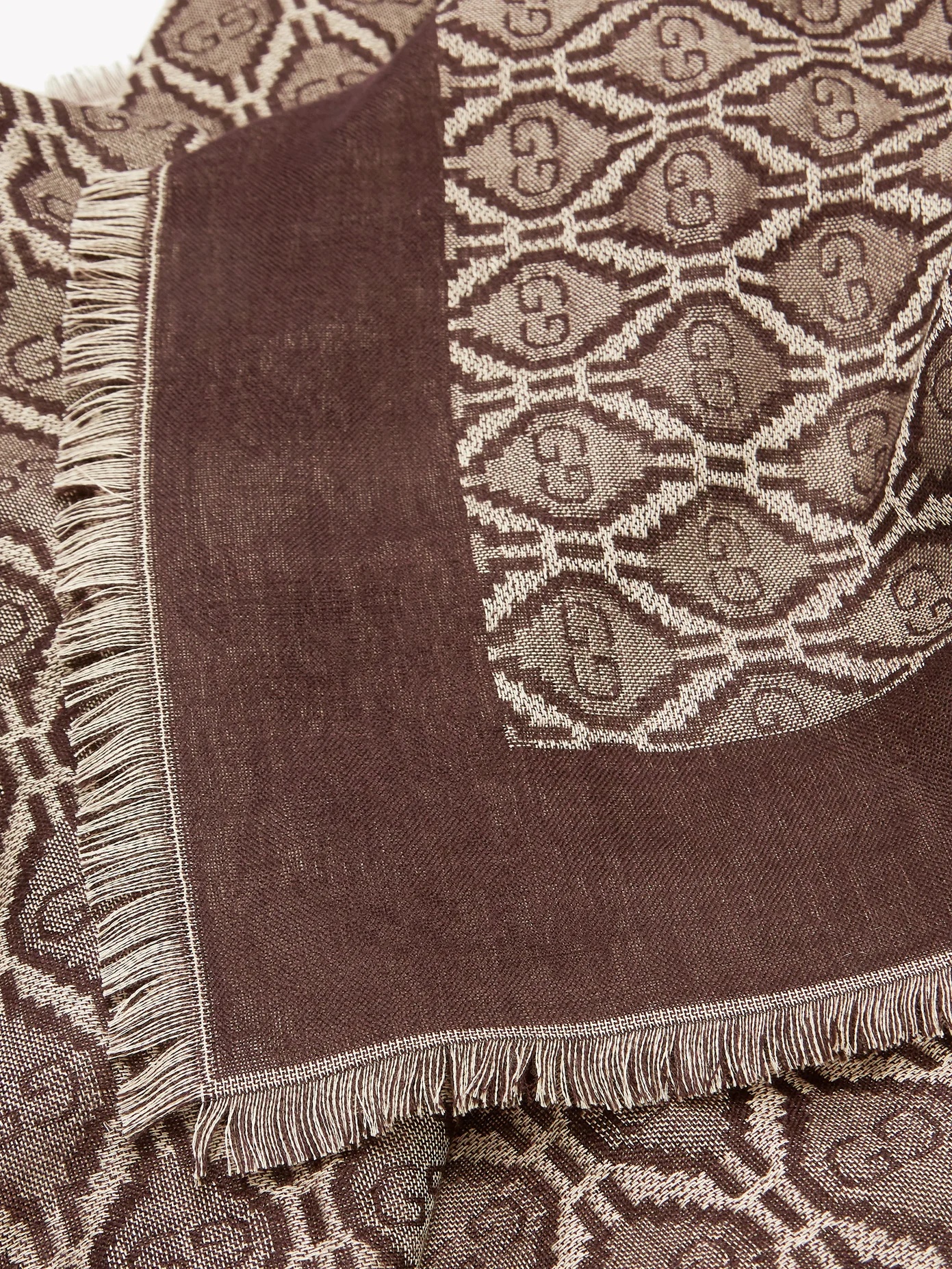 Fringed logo-jacquard cotton-blend scarf - 2