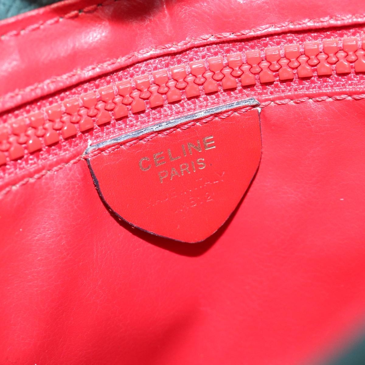 CELINE Hand Bag Leather Green Gold - 12