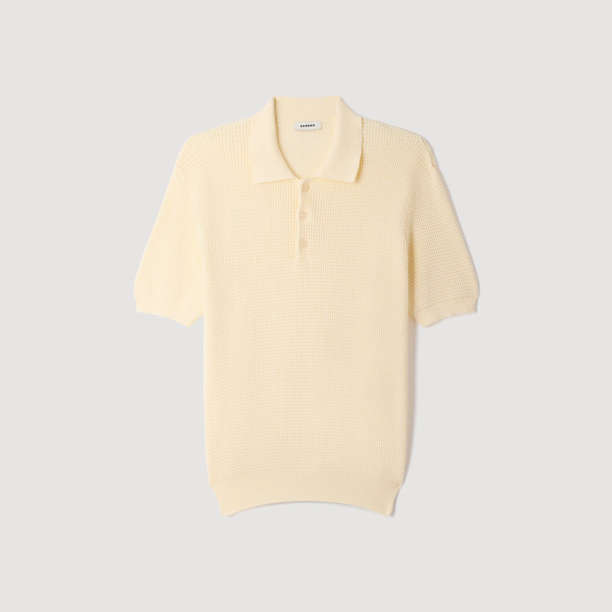 WAFFLE-TEXTURE COTTON POLO - 1